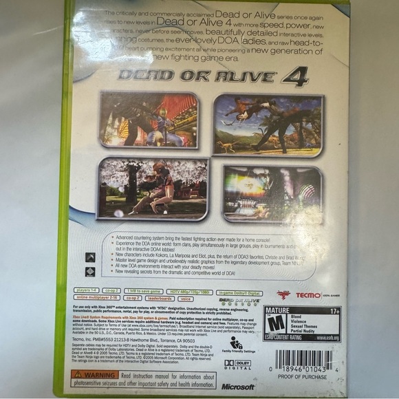 Dead or Alive 4 (Microsoft Xbox 360, 2005) Complete w/ Manual - Picture 3 of 6